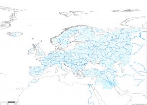 cartographie fond de carte gratuit vierge europe fleuves et rivières couleur