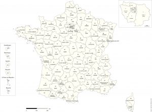 cartographie fond de carte gratuit france départements et régions avec noms et numéros