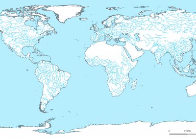 cartographie fond de carte gratuit vierge monde hydrographie cours d'eau couleur