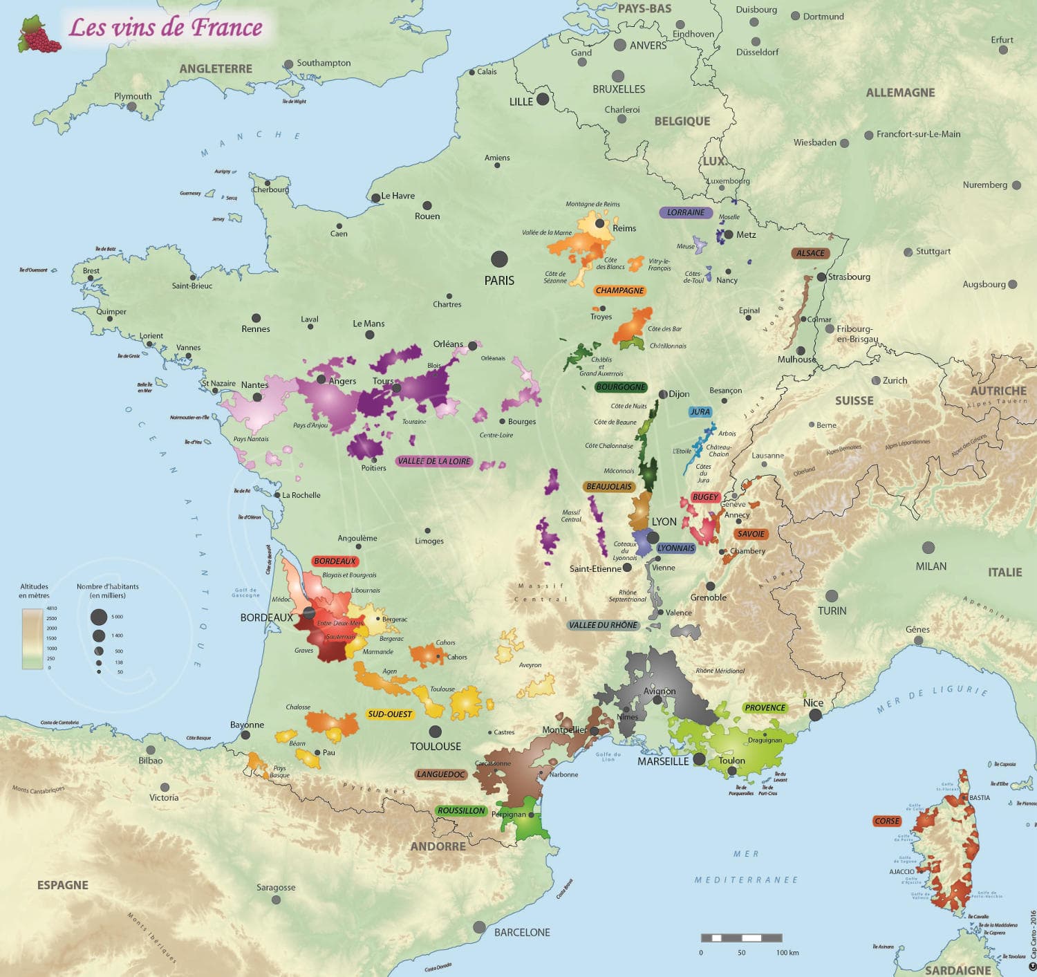 Carte de France des vins - Cap Carto