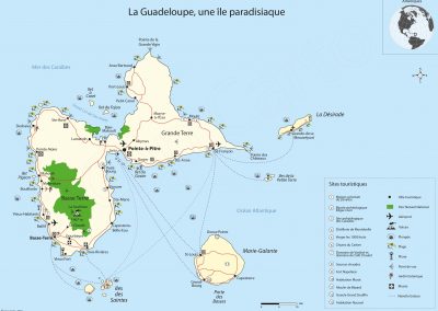 Carte touristique de la Guadeloupe et sa culture créole