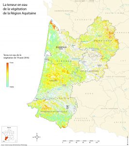 cartographie carte étude végétation évapotranspiration teneur en eau végétation Région Aquitaine