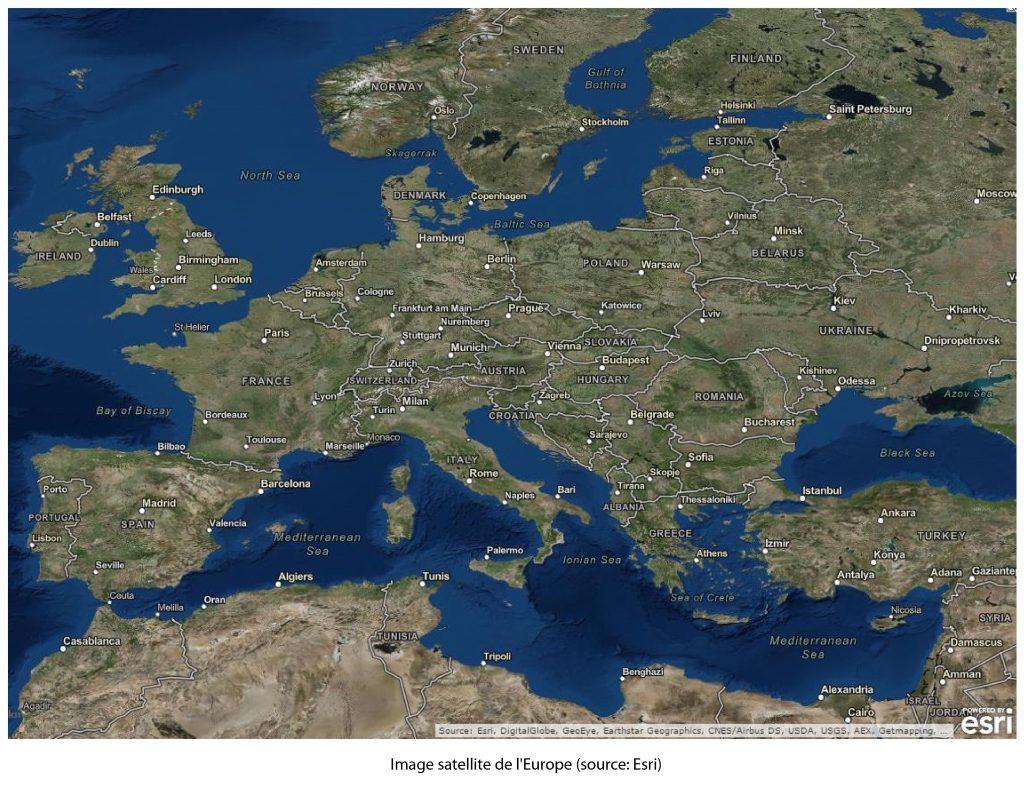 carte image satellite europe