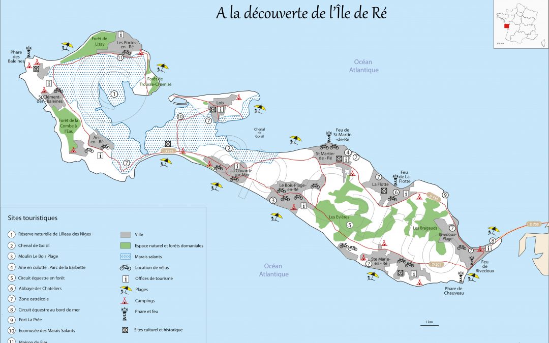 Carte touristique de l’ile de Ré