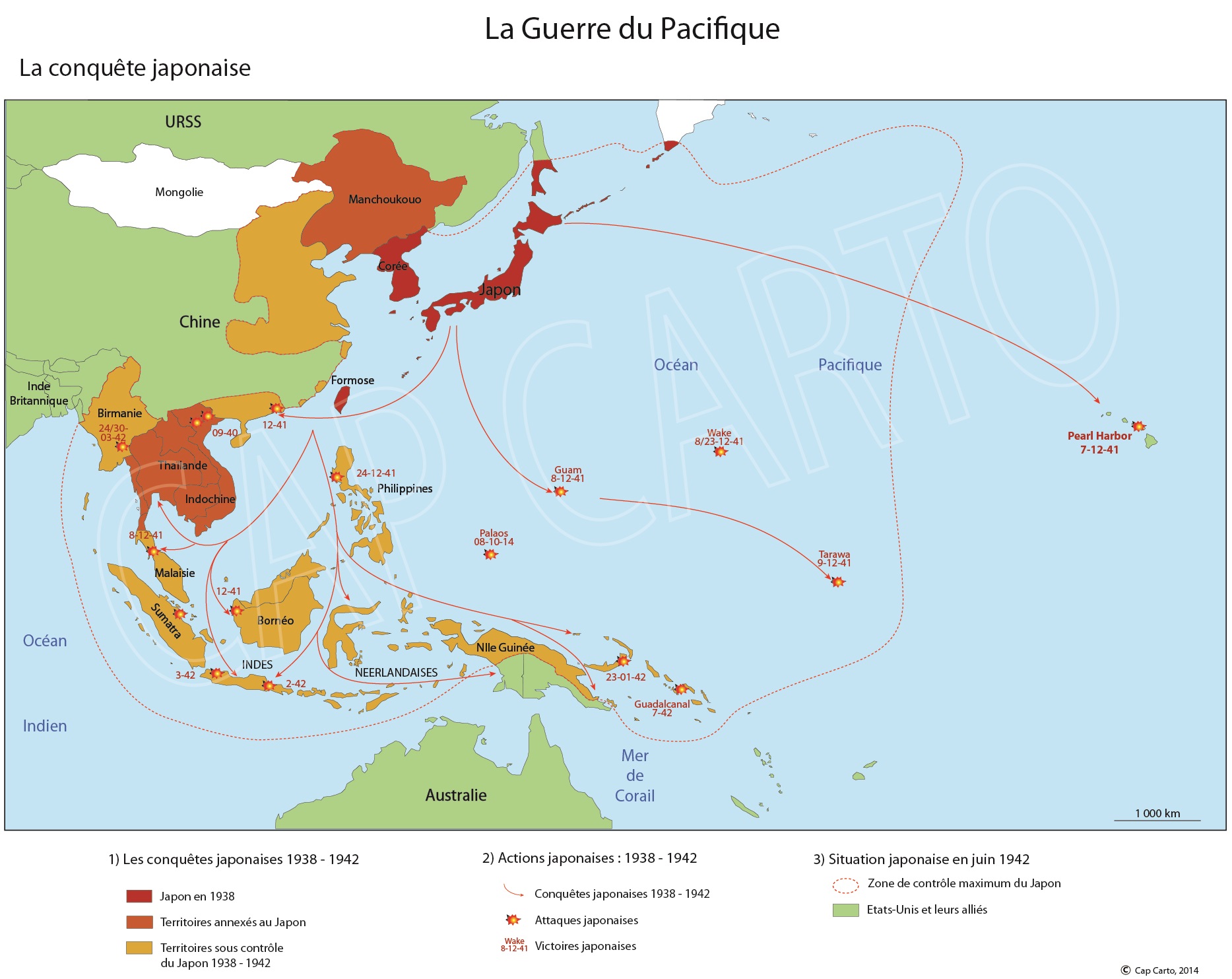 La Guerre Du Pacifique : La Conquête Japonaise 1938-1942 - Cap Carto