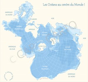 Carte des océans - Projection d' Athelstan Spilhaus