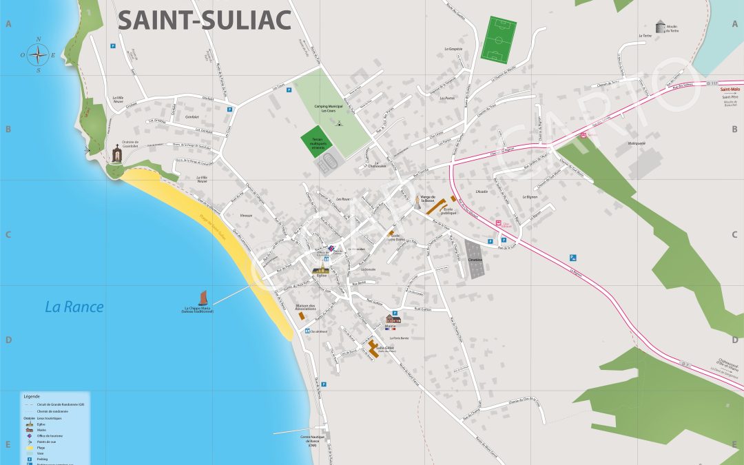Plan du centre-ville de Saint-Suliac
