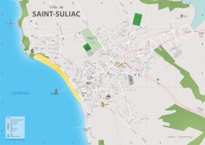 Plan ville ,centre-ville de Saint-Suliac , plus beau village de France